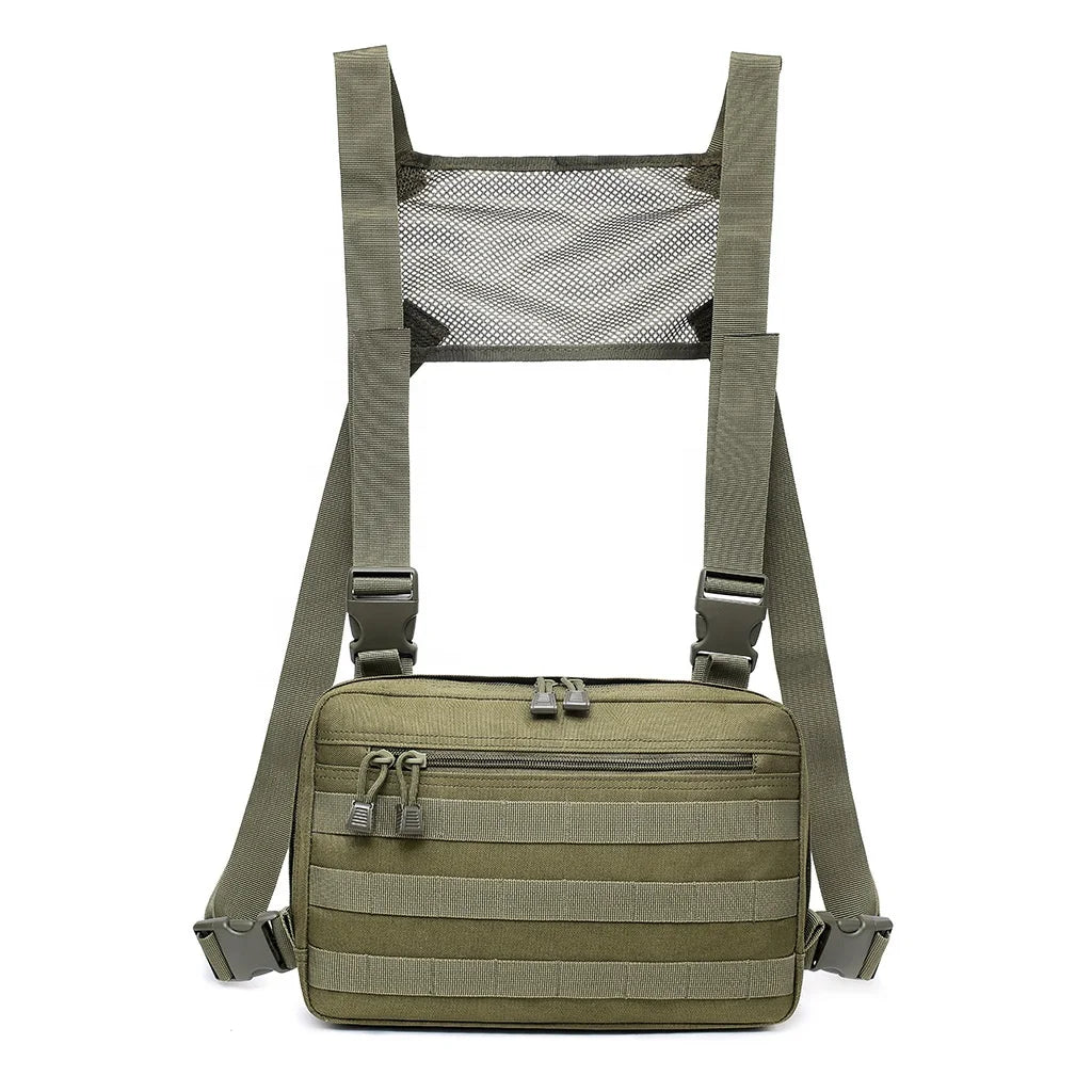 2023 Tactical Waterproof Molle Messenger Chest Sling Bag Shoulder Rig Vest Zipper Closure Premium Military Style Messenger Bag