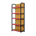 High Quality Custom 5 Layers Metal Frame Wooden Board Supermarket Shops Snack Display Shelving Rack With Cheap Price