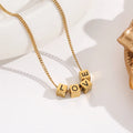 Wholesale No Fade Women Fashion Stainless Steel Rose Gold Necklace Personalized Dice Love Letter Pendant