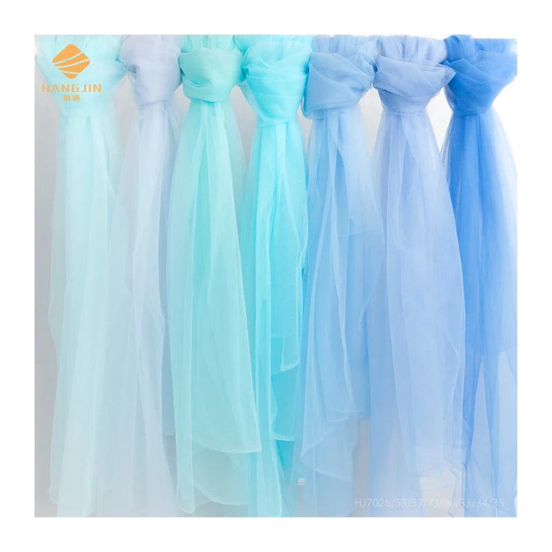 Azure Blue Color Soft Tulle Net 6420 Tricot Tulle Fabric Light Blue for Wedding Dress Royal Blue Tulle Mesh Fabric