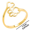Stainless Steel Animal Jewelry Puppy Pet Dog Cat Claw Pow Finger Rings Adjustable