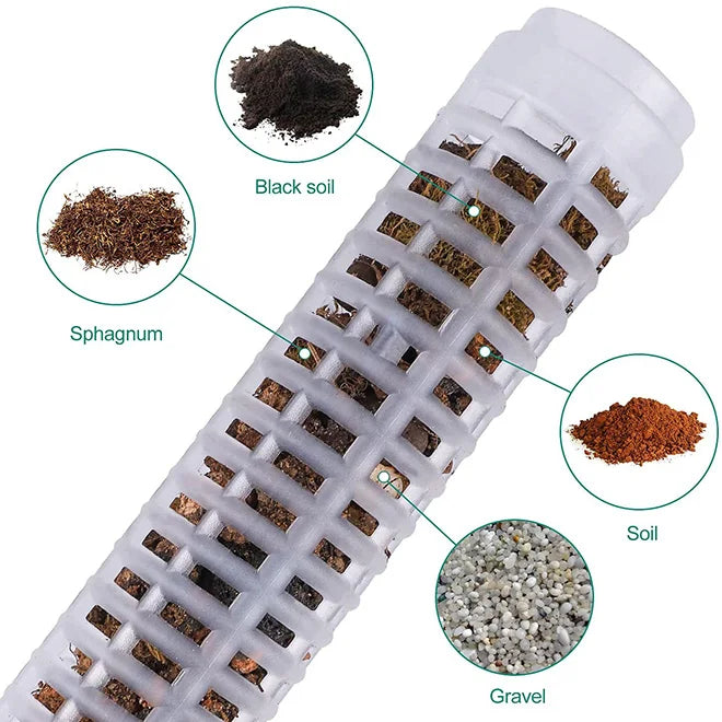 Wholesale 17cm X 6.3cm Transparent Plastic Moss Net Pole Stackable Plant Rod for Climbing Garden Plants
