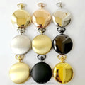 Smooth 9 Colors Black Dial Alloy Men Quartz Antique Black Face Roman Number Polished Non-Waterproof Pocket Watches