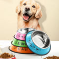 Wholesale Non Slip Round Stainless Steel Pet Cat Dog Food Water Feeder Bowl with Rubber Base