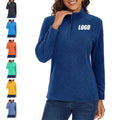 Wholesale Custom Logo 1/4 Zip Pullover Sweatshirt Long Sleeve Casual Golf Pullover with Stand Collar Front Logo Placement