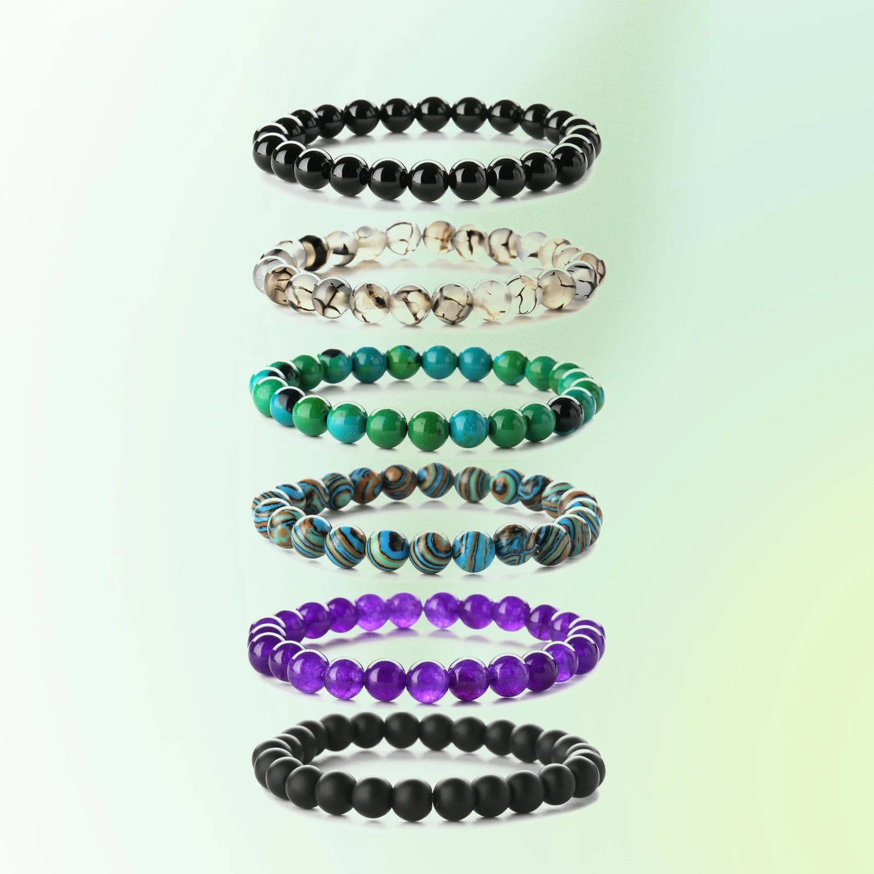 Hot Sell Gemstone Crystal 4mm 6mm 8mm High Quality Trendy Natural Stone Round Beaded Cheap Bracelet Wholesale