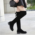 New Autumn and Winter Suede Low-heeled Flat Over-the-knee Warm Boots  704