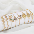 Wild Elegance Wholesale Cubic Zirconia 18K Gold Plated butterfly Animal Pendant Push Pull Bracelets Women Fashion Jewelry