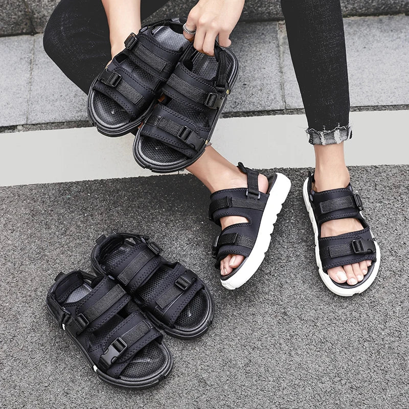 Unisex Flat Beach Slides Sandal Casual Fashion Soft Comfortable Easy Matching HOOK & LOOP Adjustable Size