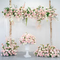 SPRING PLANTING Pink Rose Wedding Decoration Flowers Background Artificial Flowers Wooden Arch