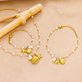 18k Gold Plated Pearl Chain Necklace Bracelet Anklet Set Stainless Steel Shell Starfish Pendant Necklace