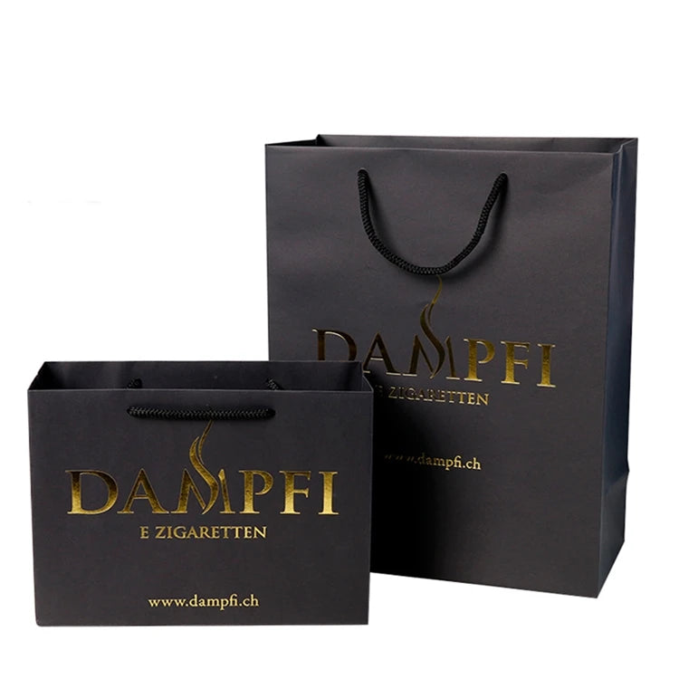 Custom Branded Black Carry Bag Clothing Shoes Paper Shopping Gift Retail Bag with Handle for Garment