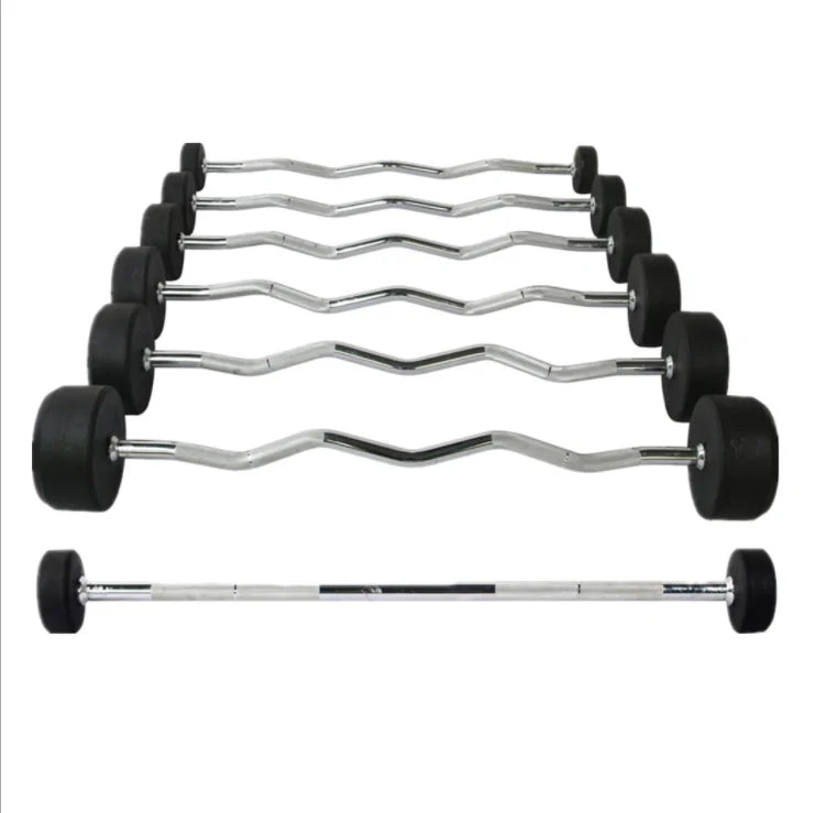 Hot Selling Weight Lifting Equipment Gym Fitness Set Tools Rubber Round Head Barbell Fixed Weight