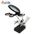 5X 8X 10X LED Light Helping Hands Magnifier Soldering StationMagnifying Glass Stand with Auxiliary Clamp and Alligator Clips