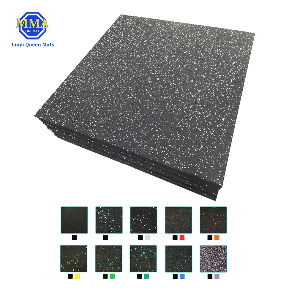 LINYIQUEEN Gym Floor Rubber Mat 1000mm X 1000 mm logo Printed Judo Gym Equipment Floor Mat Cheap Gym Floor protection Mat