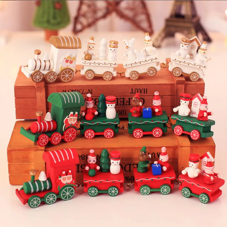 Christmas Kids Gifts Christmas Innovative Gift Decorations Children's Wooden Train Toys for Kindergarten Boys and Girls