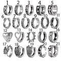 Unisex Punk 20G Stainless Steel Gothic Heart Skull Ear Clicker Hoop Earrings Fashion Body Jewelry for Gift Wholesale