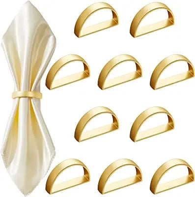 Metal Napkin Rings Elegant Gold Napkin Ring Holder Decoration for Table Setting Kitchen Dinner Party Wedding Custom Logo