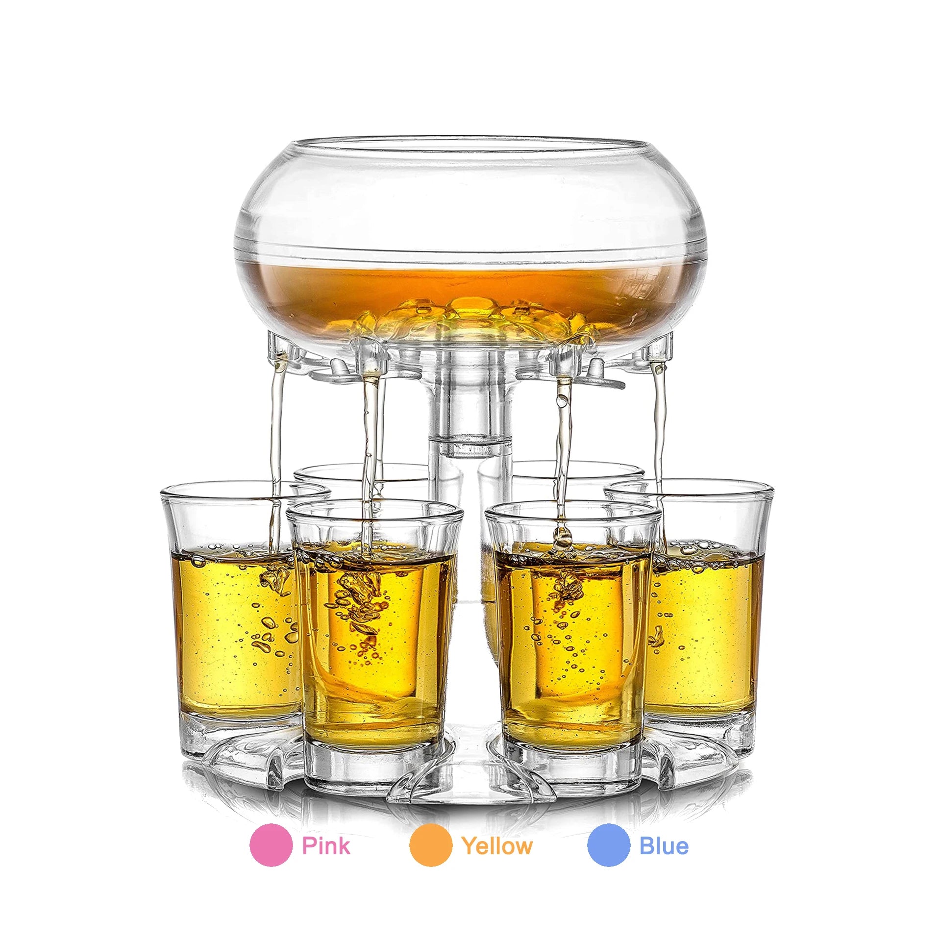 Acrylic Six Shot Glass Holder Set 6-Piece Shot Dispenser for Party & Bar Use