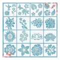 16 Pieces Flower Stencil for Painting Rose Leaf Template Reusable Plastic Stencils DIY