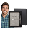 Christmas Stationary Gift Set Metal Silver Buckle Plain Notebook + Sign Pen Personalized School Valentine Gift Set for Men