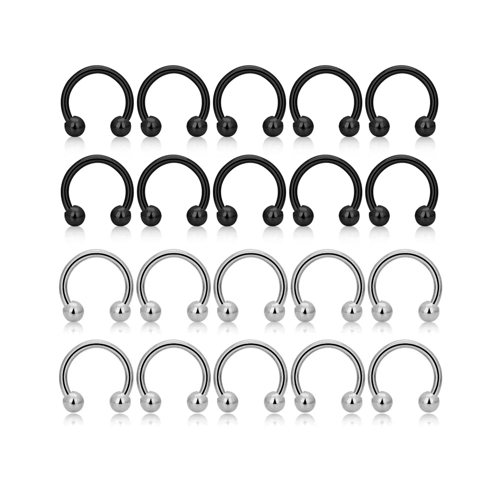 Wholesale 316L Stainless Steel Silver Plated Punk Style C-Shaped Nose Rings Fashion Labret Cartilage Body Piercing Jewelry Gift