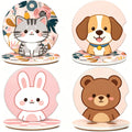 Wholesale Custom Printed White Ceramic Car Coasters Water Absorbent Matte UV Printing Souvenirs Creative Promotional Gifts