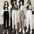 Spring Summer Women Suits Pant Office Lady Loose Straight Ankle Length Harem Pants Mujer Trousers