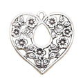 Charms Heart Flower 30x30mm Tibetan Silver Color Pendants Antique Jewelry Making DIY Handmade Craft