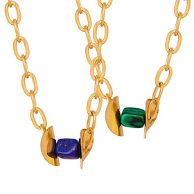 Hot Selling Customized Size 18K Gold Plated Stainless Steel Necklace for Women Fashion Trend Chunky Geometric Anniversary
