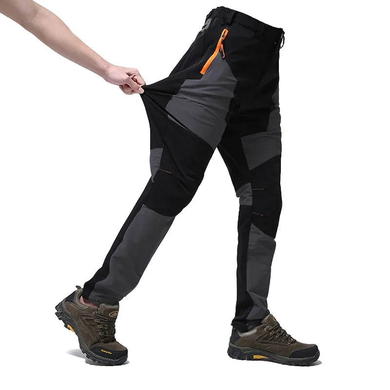 Men's Quick Dry Outdoor Waterproof Cargo Tactical Pants for Summer Trekking Hiking Fishing Mountain Climbing Cycling Zipper Fly