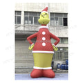 Xmas Decoration Inflatable Christmas Grinch with LED Light Christmas Clown for Outdoor Yard Decoration