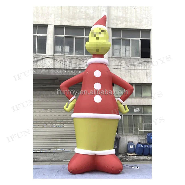 Xmas Decoration Inflatable Christmas Grinch with LED Light Christmas Clown for Outdoor Yard Decoration