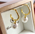 E1901 10-11mm DIY Natural Freshwater Pearl Charm Earrings Mounting Accessory 925 Sterling Silver Gold Plated  Jewelry for Women