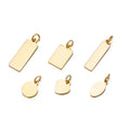 G797 Vintage Accessories Custom Logo Blanks Charm Jewelry Oval Tags Stainless Steel 14K Gold Pendant Charms for Necklace Making