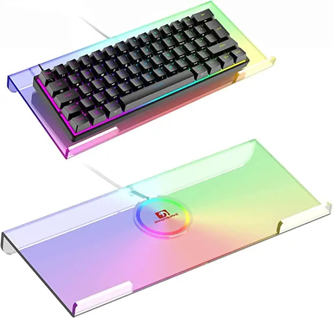 Clear 366 Kinds RGB Acrylic Tilted Computer Keyboard Holder PC Keyboard Stand Tray Holder for Easy Ergonomic Typing and Working