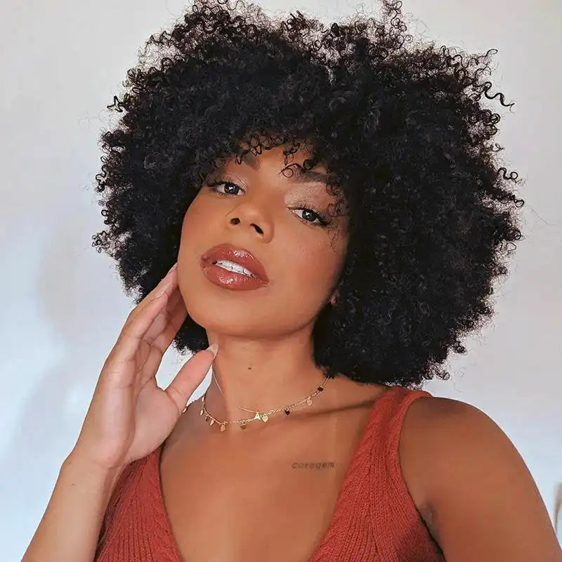 High Temperature Fiber Afro Kinky Curly Wigs Factory Wholesale Price Spring Kinky Curly Synthetic Wig for Black Women