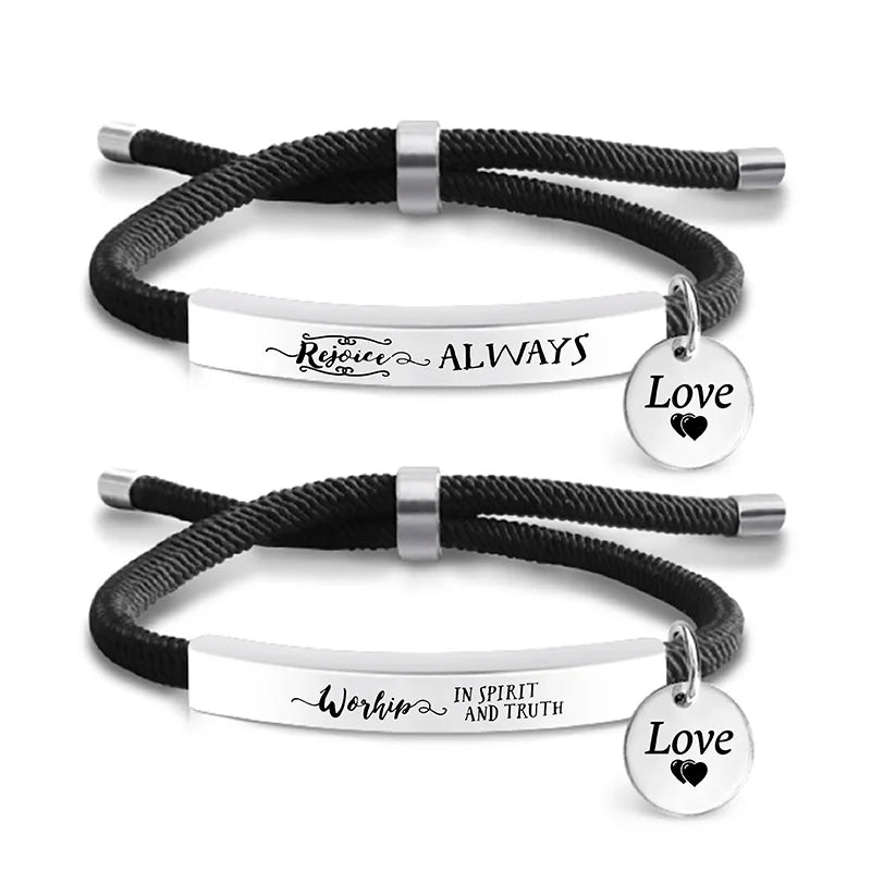 Ywganggu Stainless Steel Custom Adjustable Hand Woven Family Rope Chian Bracelets Beach Bracelets Rope for Women