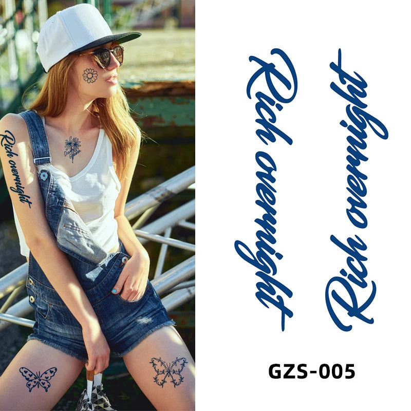 Factory-Sold Easy-to-Apply Waterproof Non-Toxic Eco-Friendly Temporary Tattoo Sticker Semi-Permanent Body Design Party Use Water