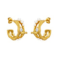 Trendy Zircon Large Brass Earrings With Diamond Gold Plated Earrings Womens Knuckle Earrings Wholesale