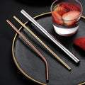 Eco Friendly Sustainable Reusable Metal Straw Drinking 6mm 12mm Black Straws Set with Cleaning Brush