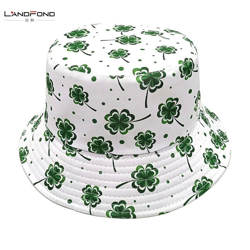 Landfond Adult Green Bucket Hat for St Patricks Day Shamrock Hat Irish Bucket Hat St. Patricks Party