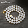 BC207  8mm 18" 20" 22" Brass Setting CZ Tennis Chain Necklace Gold/Silver Color Iced Out  Cubic Zircon Bling Bling