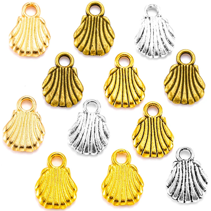 YuenZ 100pcs/bag Antique Silver Color Mini Shell Charms Pendant for Necklace Bracelet Earring Diy Jewelry Making 12*8mm D7129