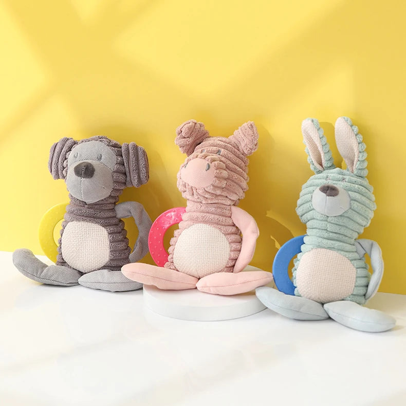 2025 Pet Plush Toys Squeaky Dog Chew Toy Cartoon Animal Dog Training Toy