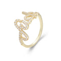 Personalized Unique Micropaved Zircon Ring Sterling Silver 925 Jewelry Gold Plated English Letter Ring