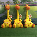 Shopping Mall Lovely Fiberglass Cartoon Animals Shape Seat Kiddie Chair Statues