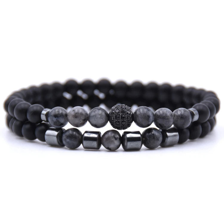 Y270 Wholesale Pulsera 8mm Glass and Natural Stone Bracelet Set Copper Zircon Charm Beaded Fashion Jewelry Bracelets & Bangles