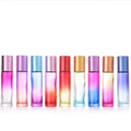 Skin Care Empty Gradient Glass Essential Oil Perfume Oil Roller Bottles 10ml Glass Roll on Bottle With Metal Ball/ Brushed Cap