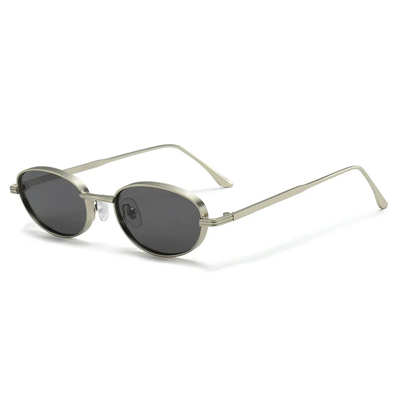Purple Cool Oval Square Metal Frame Sun Glasses Polygon Hexagonal Shades  Style Oval Black Metal Frame UV400 Round Shades